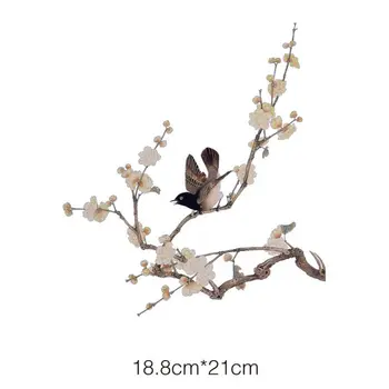 18. 8x21cm Çiçekler Kuş Demir On Yamalar DIY ısı transferi giysi T-Shirt termal Çıkartmalar Dekorasyon baskı