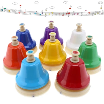 Orff Enstrüman Seti Renkli 8-Note El Çan çocuk Müzik Oyuncak Bebek Erken Eğitim Güzel noel hediyesi