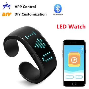 LED Ekran Bilezik Aydınlık Bilezik Bluetooth APP Düzenleme Parlayan Bileklik DIY Kendi Desenleri akıllı saat Parti Malzemeleri