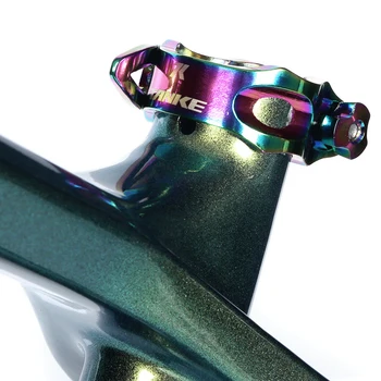 Renkli 31.8 / 34.9 mm MTB Yol Bisikleti Seatpost Kelepçe Dağ Bisikleti Hızlı Bırakma Sele tüp klips Kelepçe Gökkuşağı Bisiklet Parçaları