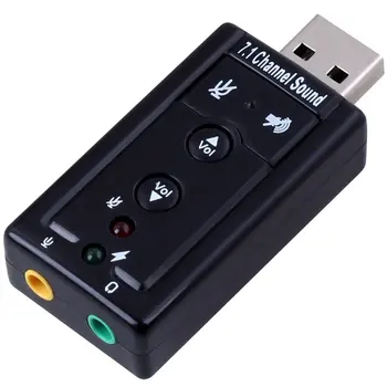 7.1 Kanallı USB 2.0 Harici Ses Kartı w/3.5 mm Kulaklık ve Mikrofon Jakı Arayüzü,USB 2.0 Stereo mikrofon Adaptörü Dönüştürücü
