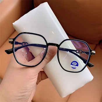Moda Anti-Mavi Gözlük Moda Kadın ve Erkek Optik Gözlük poligon Gözlük Boy Çerçeve Hafif Gözlük
