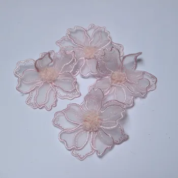 4 adet/takım peri çiçek yamalar giyim için DIY çiçek işlemeli yamalar aplikler giysi dekorasyon için parşömen ropa
