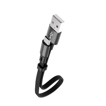 Taşınabilir Mikro Tip-c Cep telefon veri kablosu Powerbank Kısa Kablo Hızlı Şarj Hattı USB-C Flaş Şarj Hattı