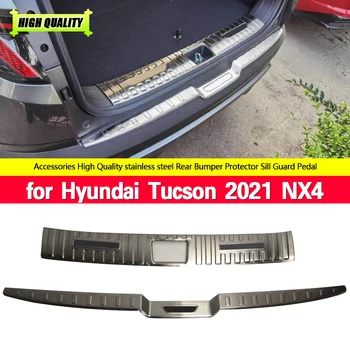 304 Paslanmaz Çelik Arka Tampon Koruyucu Eşik Gövde Arka Koruma Sırtı Plaka Trim Araba Styling Hyundai Tucson 2021 için NX4