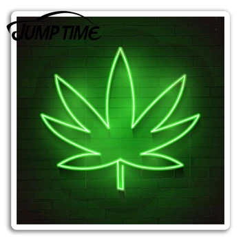 Atlama Zamanı Neon Yeşil Esrar Vinil Çıkartmalar Ot Uyuşturucu Sticker Laptop Camper Pencere Tampon Motor Çıkartması Araba Sarma