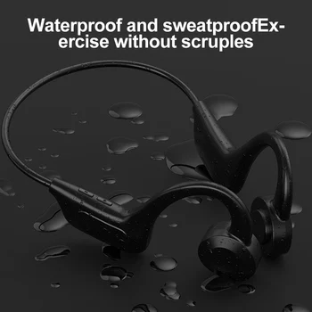TWS Bluetooth Kulaklık Spor Koşu Su Geçirmez Kablosuz Kemik iletimli mikrofonlu kulaklık Desteği TF SD Kart