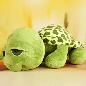 Komik Büyük Gözler Yeşil Kaplumbağa Kaplumbağa Hayvan Bebek Dolması Peluş Oyuncak Hediye Unisex