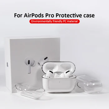 Airpods durumda pro Kulaklık Koruyucu Kılıf Şeffaf PC Sert Kabuk Apple Airpods için pro Darbeye Dayanıklı ve Toz geçirmez