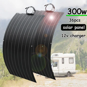 güneş PANELI 300w 200w 150w 12v kiti komple esnek güneş enerjisi şarj cihazı için 12 v / 24 v akülü araba tekne buzdolabı ev kamp 1000w