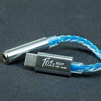 BGVP T01s Dac Ses HıFı Kulaklık Amplifikatör USB TypeC için 2.5/3.5/4.4 mm Jack Ses Adaptörü 32bit Dijital Dekoder AUX Dönüştürücü