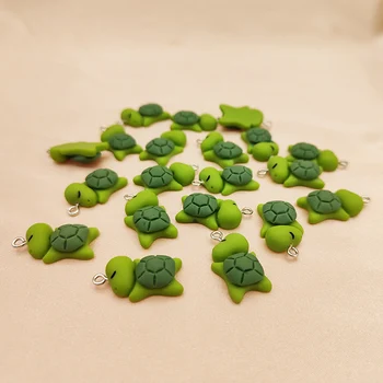 Youga 20 adet / paket 2.6 * 1.5 cm Reçine Uyku Kaplumbağa Bebek Kolye Aksesuarları DIY Yapımı için Kolye Küpe Takı El Yapımı