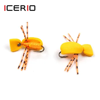 ICERIO 6 ADET Turuncu Köpük Böceği Kuru Fly Bağlama Kanca Yüzen Yemler Alabalık Balıkçılık Sinek Cazibesi