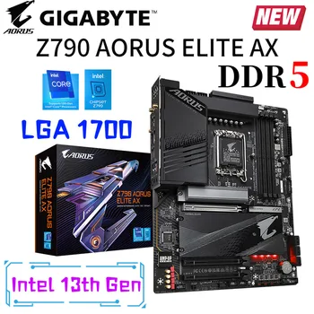 LGA 1700 Gigabyte Z790 AORUS ELİTE AX DDR5 Anakart Desteği 13th ve 12th Gen Serisi CPU D5 128GB 7600MHz Bellek PCIe 5.0 Yeni