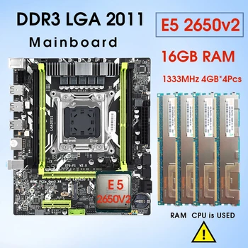 Anakart Seti LGA2011 Kombinasyonları Xeon E5 2650V2 CPU 4 adet x 4GB = 16GB Bellek DDR3 RAM Radyatör 1333Mhz PC3 10600