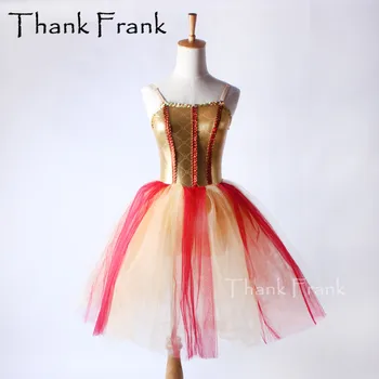 Yeni Metalik Altın Tutu Bale Elbise Kız Çocuklar Prenses Sevimli Kaşkorse dans elbiseleri Kadın Yetişkin Peri Balerin Kostüm C481