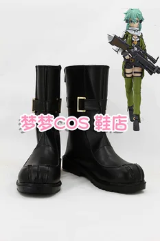 Sword Art Online II SAO Gun Gale Çevrimiçi GGO Asada Shino Sinon Ayakkabı Cosplay Çizmeler Özel Yapılmış Herhangi Bir Boyut Rol Oynamak Sahne