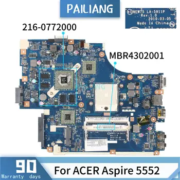PAILIANG Laptop Anakart İçin ACER Aspire 5552 Anakart 216-0772000 LA-5911P MBR4302001 test DDR3
