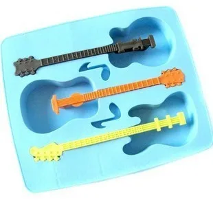 A795 Yaratıcı Gitar Silikon buz kalıbı Buz Küpü Kalıp Kalıp