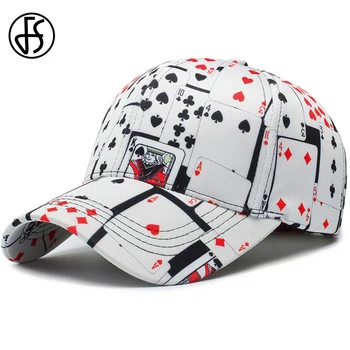 FS 2022 Vintage Beyaz Poker Baskı Beyzbol Kapaklar Erkekler Kadınlar İçin Marka Snapback tasarımcı şapkası Streetwear Kemik şoför şapkası Casquette