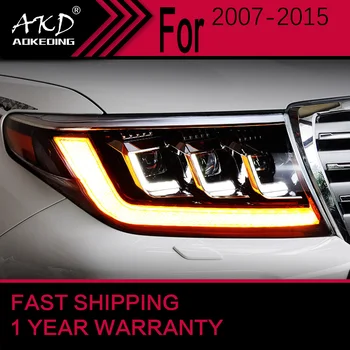 Araba ışıkları Toyota Land Cruiser için led arka lambası 2007-2015 Arka Stop Lambası Fren Sinyali DRL Ters Otomotiv Aksesuarları