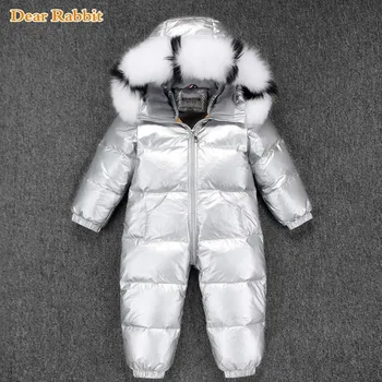 -30 Rus Kış Snowsuit 2022 Erkek Bebek Ceket %90 % Ördek Aşağı Açık Bebek Giysileri Kız Tırmanma Erkek Çocuklar İçin Tulum 1 ~ 5y