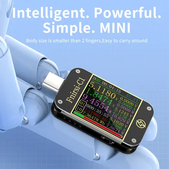 FNIRSI-C1 USB Test Voltmetre Ampermetre Tip-C PD Tetik Dijital Multimetre Hızlı Şarj Ölçer Güç Test Cihazı Güç Algılama