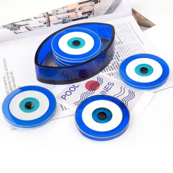 Kıskanç Gözler Coaster saklama kutusu silikon kalıp Nazar Mavi Göz askı süsleri Kolye Epoksi Reçine Kalıp DIY El Sanatları Döküm Aracı
