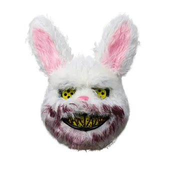 Kanlı Tavşan Cosplay Maske Cadılar Bayramı Partisi Korkunç golf sopası kılıfı Masquerade Korku Karnaval Kostüm Başlık Sahne