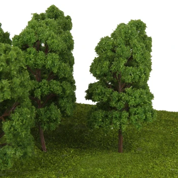10 Yeşil Model Ağaçlar 1: 75 HO Ölçekli Tren Demiryolu Savaş Oyunu Diorama Sahne
