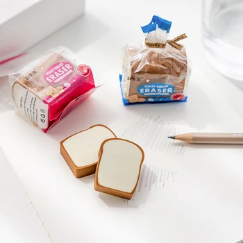 4 adet tost ekmeği Silgi Seti Yenilik Kauçuk Silgi Kalem Temizleme Düzeltme Okul Öğrenci Malzemeleri A7043