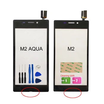 Sony Xperia için M2 Aqua S50H D2305 D2306 D2403 D2302 D2303 dokunmatik ekran digitizer Ön Dış Cam Sensörü Dokunmatik Panel M2