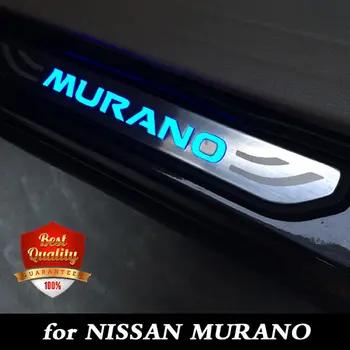 LED kapı eşiği tıkama plakası Adım Koruyucu Tüm Yeni Nissan Murano 2015-2019 Mavi ışık