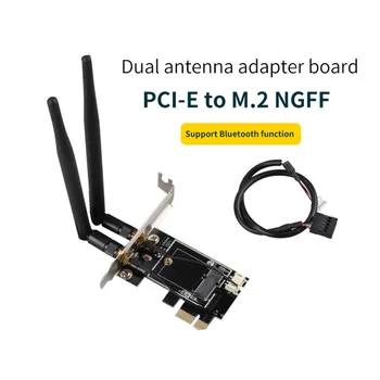 2022 PCIe M. 2 Masaüstü Bluetooth Uyumlu Ağ Kartı kablosuz wifi adaptörü ile 5DB anten Genişletme Kartı NGFF M. 2