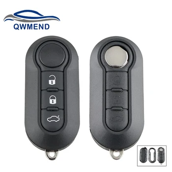 QWMEND 3 Düğmeler Çevirme Akıllı Araba Anahtarı Kabuk Fiat 500 için Panda Punto Bravo Ducato Stilo Araba Uzaktan Anahtar Fob Vaka Fiat Anahtar Kapağı