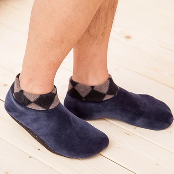 2022 Erkek Çorap Rahat Kış erkek terlikleri Çorap Kat Terlik Kalın Polar Yumuşak Kaymaz Yatak Çorap Kısa Çorap Ev Sıcak Erkek