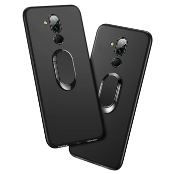Asus için kapak ZenFone 5 Selfie Pro 5Q 5 Lite ZC600KL Durumda Kırmızı Mavi Siyah Klasik Parmak Yüzük 360 Derece Rotasyon Yumuşak Silikon