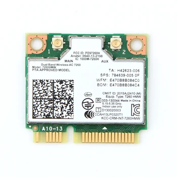 Çift Bantlı Kablosuz Kart Intel 7260 7260ac 7260HMW ac7260 Mini PCI-E 2.4 G/5GHz Wlan Bluetooth 4.0 802.11 ac/a/b/g / n wifi kartı