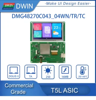 DWIN 4.3 İnç TFT lcd ekran Bağlantı Arduino 480*272 TN Ekran Dokunmatik Panel Akıllı UART LCM monitörler