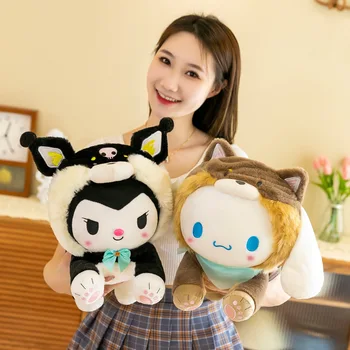 Kawaii Sanrio Kuromi Benim Melody Cinnamoroll Hello Kitty Yastık peluş oyuncaklar Sevimli Yumuşak Dolması Peluş Bebekler Çocuklar Kızlar için Hediyeler