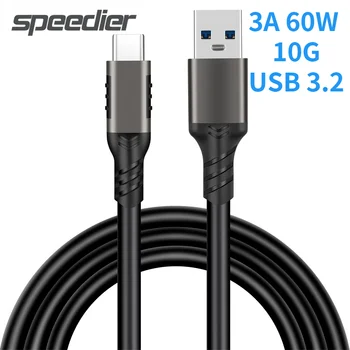2022 USB A USB C 3.1/3.2 Gen 2 Kablo 10Gbps Veri Transferi Kısa Tip C SSD Kablosu İle 3A 60W QC 3.0 Hızlı Şarj Yedek Kablo
