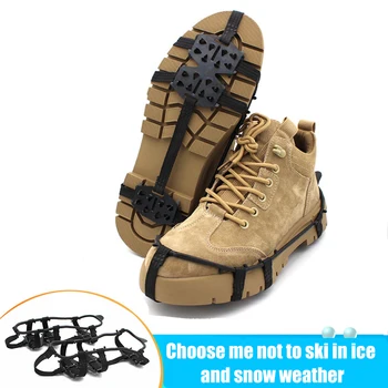 24 Çiviler Anti-Skid Buz Tutucu Başak Kış Tırmanma Kaymaz Kar Spikes Sapları Cleats Üzerinde Ayakkabı Kapakları açık krampon