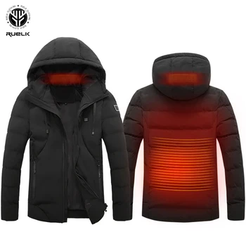 RUELK 2020 Kış Erkek Moda kapitone ceket kapitone ceket Akıllı ısıtma kapitone ceket Kapşonlu Elektrikli ısıtma Ceket Büyük Boy