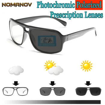Oculos Masculino Fotokromik Polarize Reçete Güneş Gözlüğü Custom Made Miyopi Eksi Lens-1-1.5-2-2.5-3-3.5-4-6