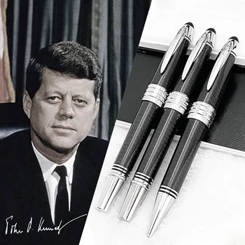 Sınırlı Sayıda John F. Kennedy Karbon Fiber MB Rollerball Tükenmez dolma kalem Yazma Pürüzsüz JFK Seri Numarası İle