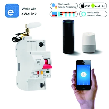 eWeLink WiFi 1P Akıllı devre kesici Akıllı Ev, Aşırı Yük Kısa Devre Koruması, Alexa ve Google Ev İle Çalışmak