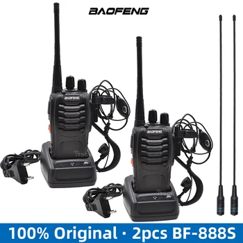 2 adet baofeng BF 888S Walkie Talkie amatör radyo comunicador uzun menzilli İki yönlü telsiz profesyonel cb radyo istasyonları alıcı-verici