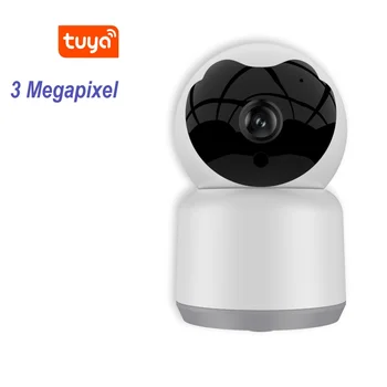 3MP Tuya akıllı Kamera WİFİ Kablosuz ev güvenlik kamerası IR Gece Görüş İki Yönlü Ses Pet bebek izleme monitörü