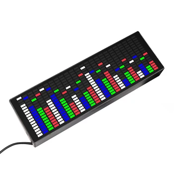 Ses aktif LED müzik spektrum ritim ışık renkli 1624 RGB ses sensörü saat göstergesi ile ses seviyesi göstergesi VU metre
