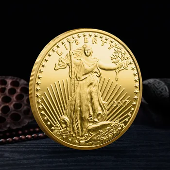 ABD özgürlük heykeli Hediyelik Eşya ve Hediyeler Altın Kaplama Sikke Mühür ABD Kel Kartal Meydan Okuma Paraları hatıra parası
